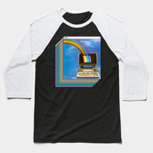 Vaporwave Aesthetic Compter Windows Design Baseball T-Shirt